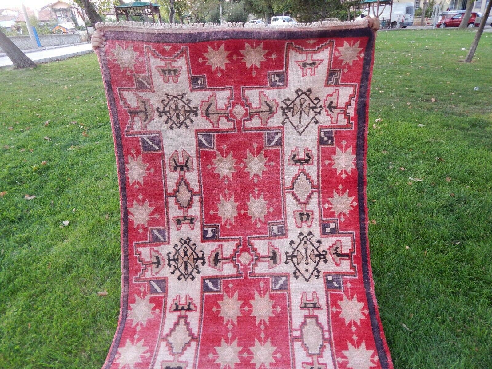 Vintage Turkish Anatolian Runner Rug 3'9'' x 8'2''