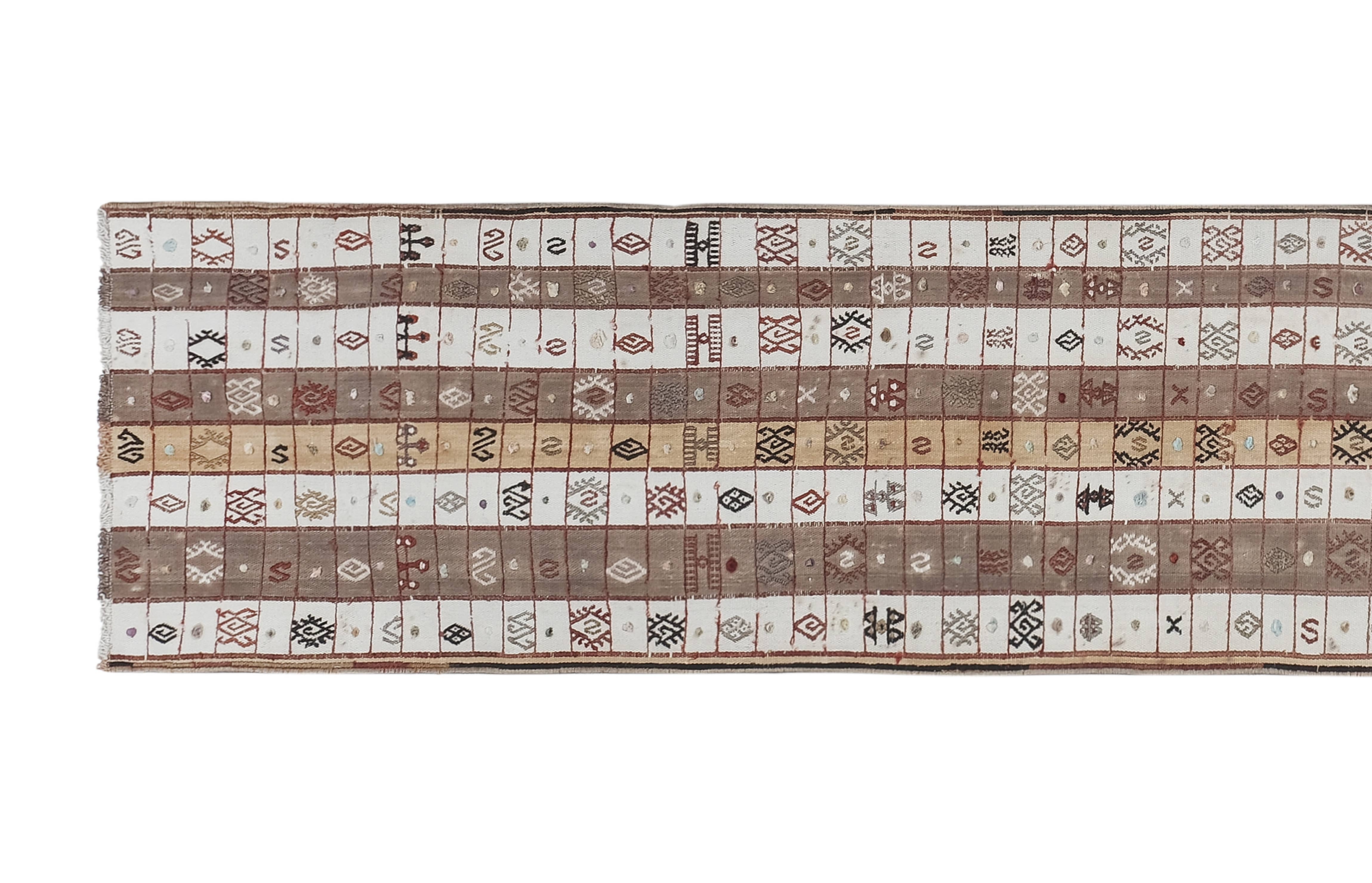 Vintage Turkish Kilim Runner 2' x 11'3''