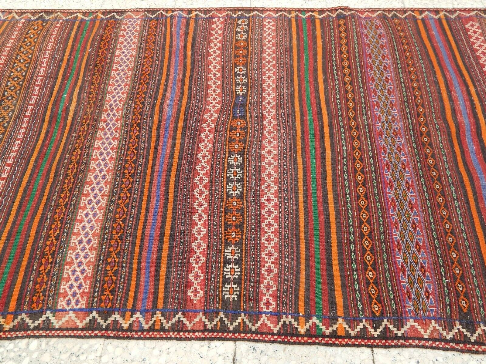 Vintage Turkish Kilim Rug 4'3'' x 9'8''