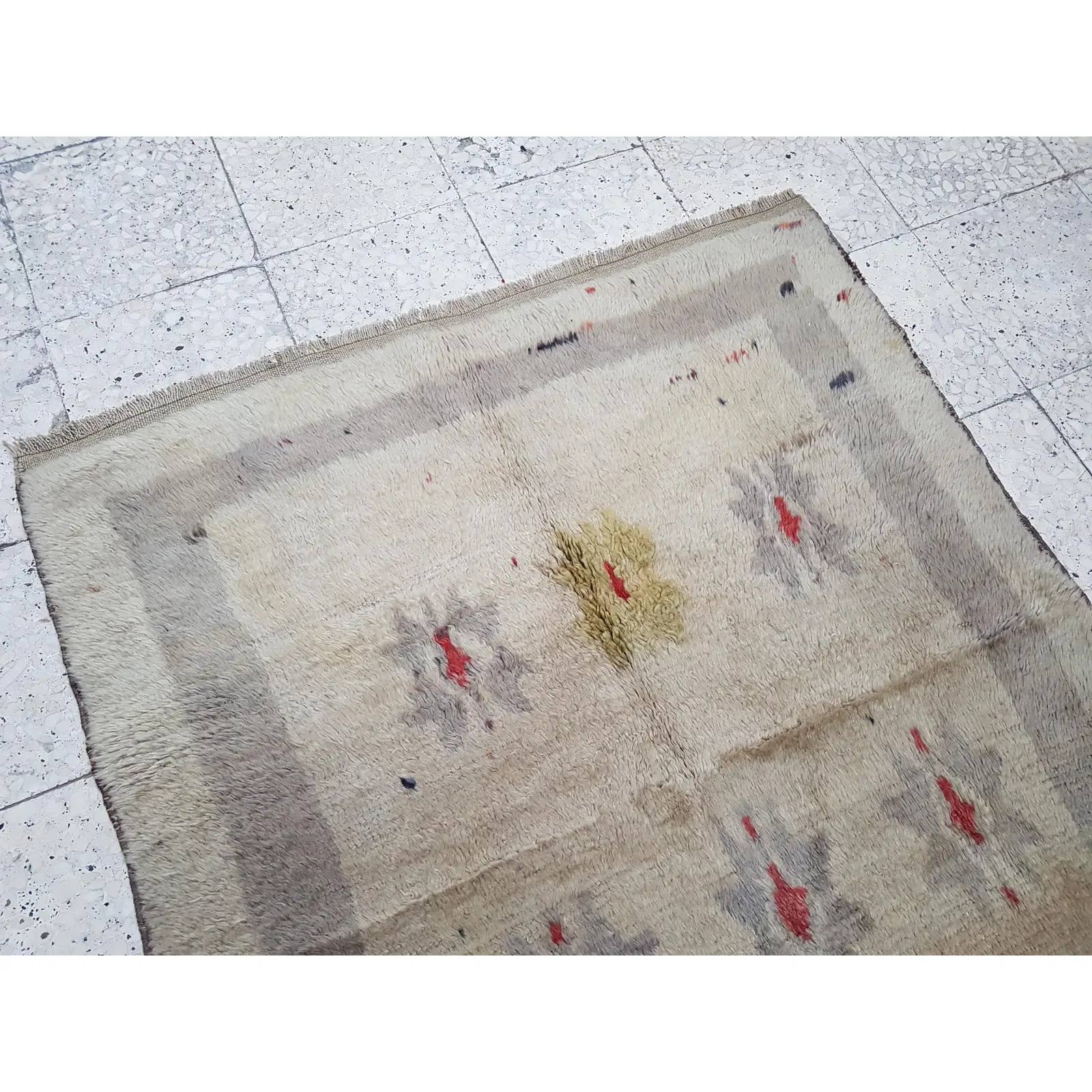 Vintage Turkish Shaggy Tulu Rug 45'' x 56''