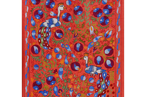 Peacock Silk Suzani Wall Hanging & Bedspread | 3'4'' x 6'1''