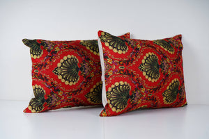 Uzbek Roller Printed Pillow Cover Set of 2 | 15'' x 23''