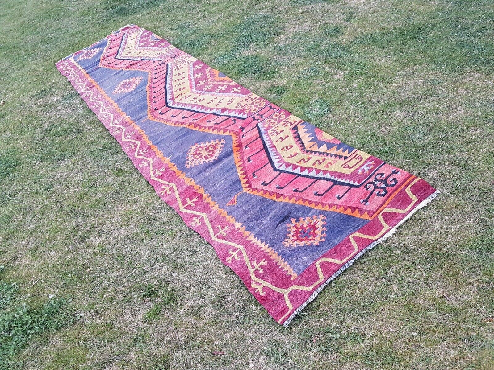 Vintage Turkish Kilim Runner 2'9'' x 11'1''