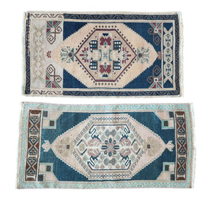 Vintage Turkish Yastik Rugs Set of 2 | 21'' x 37''