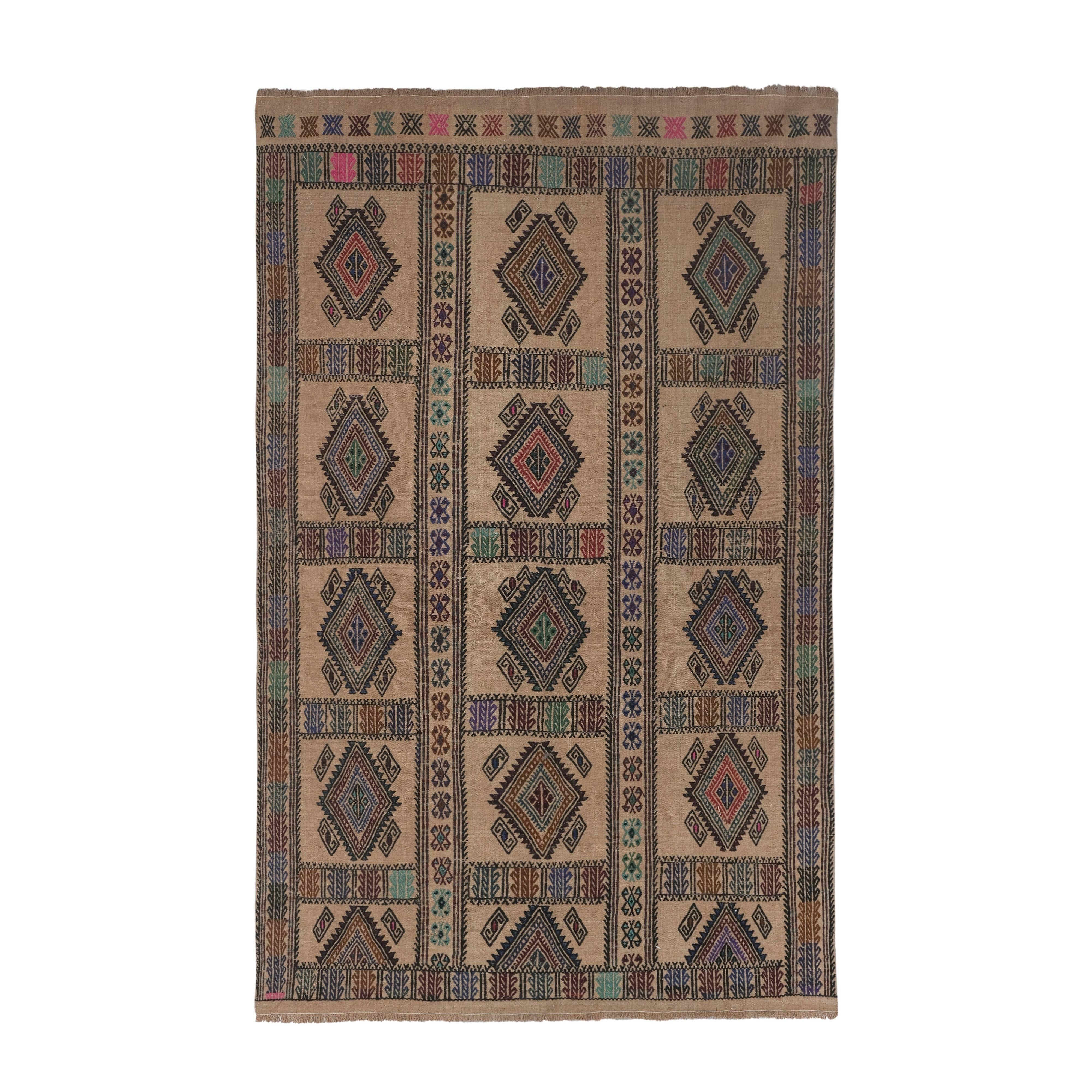 Vintage Turkish Kilim Rug 4'11'' x 7'3''