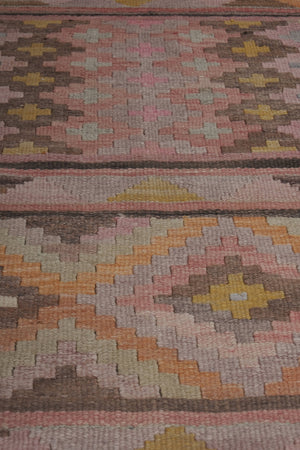 Vintage Turkish Kilim Runner 2'4'' x 22'10''