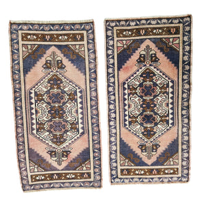 Vintage Turkish Yastik Rugs Set of 2 | 21'' x 41''