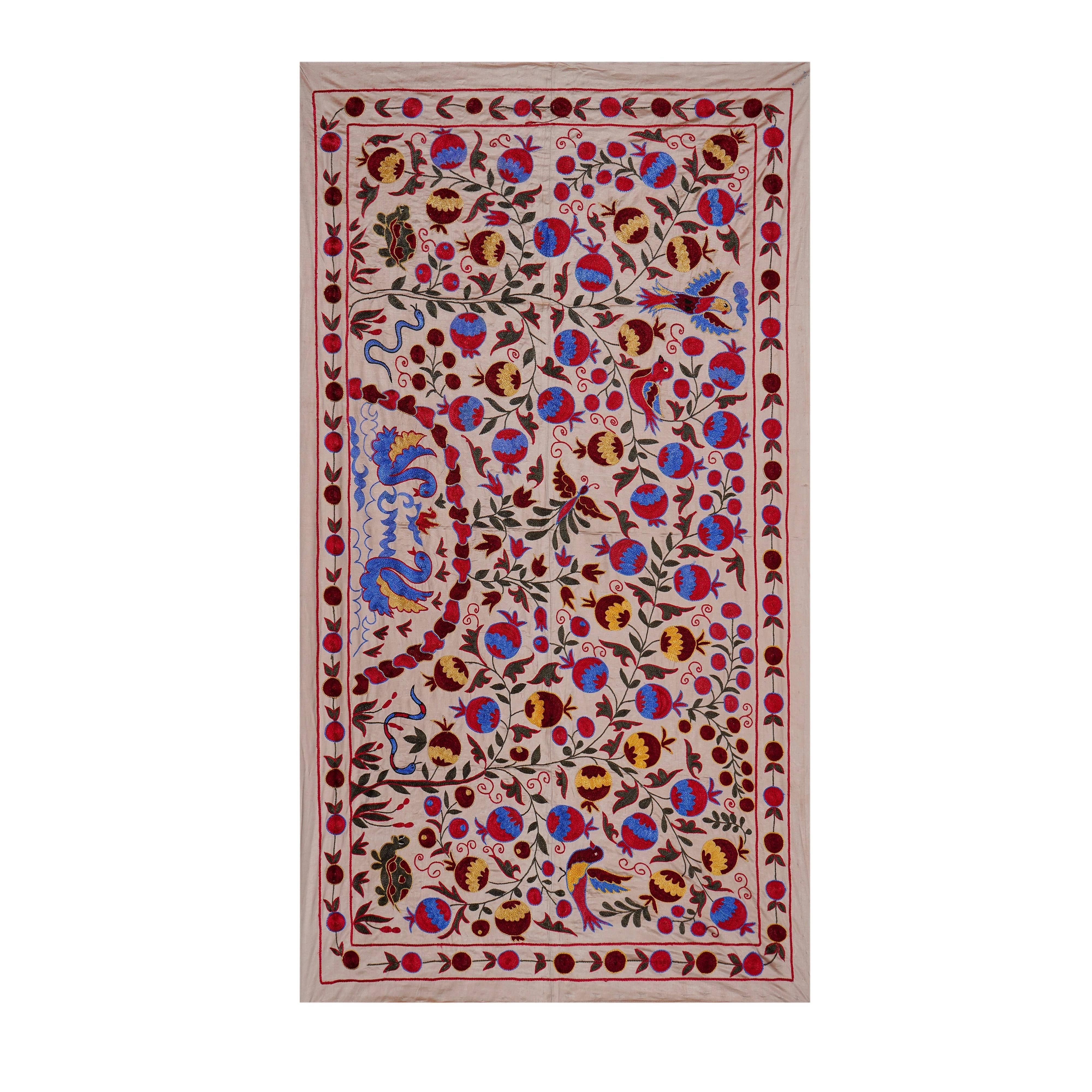 Bird Suzani Wall Hanging & Bedspread | 3'5'' x 6'1''