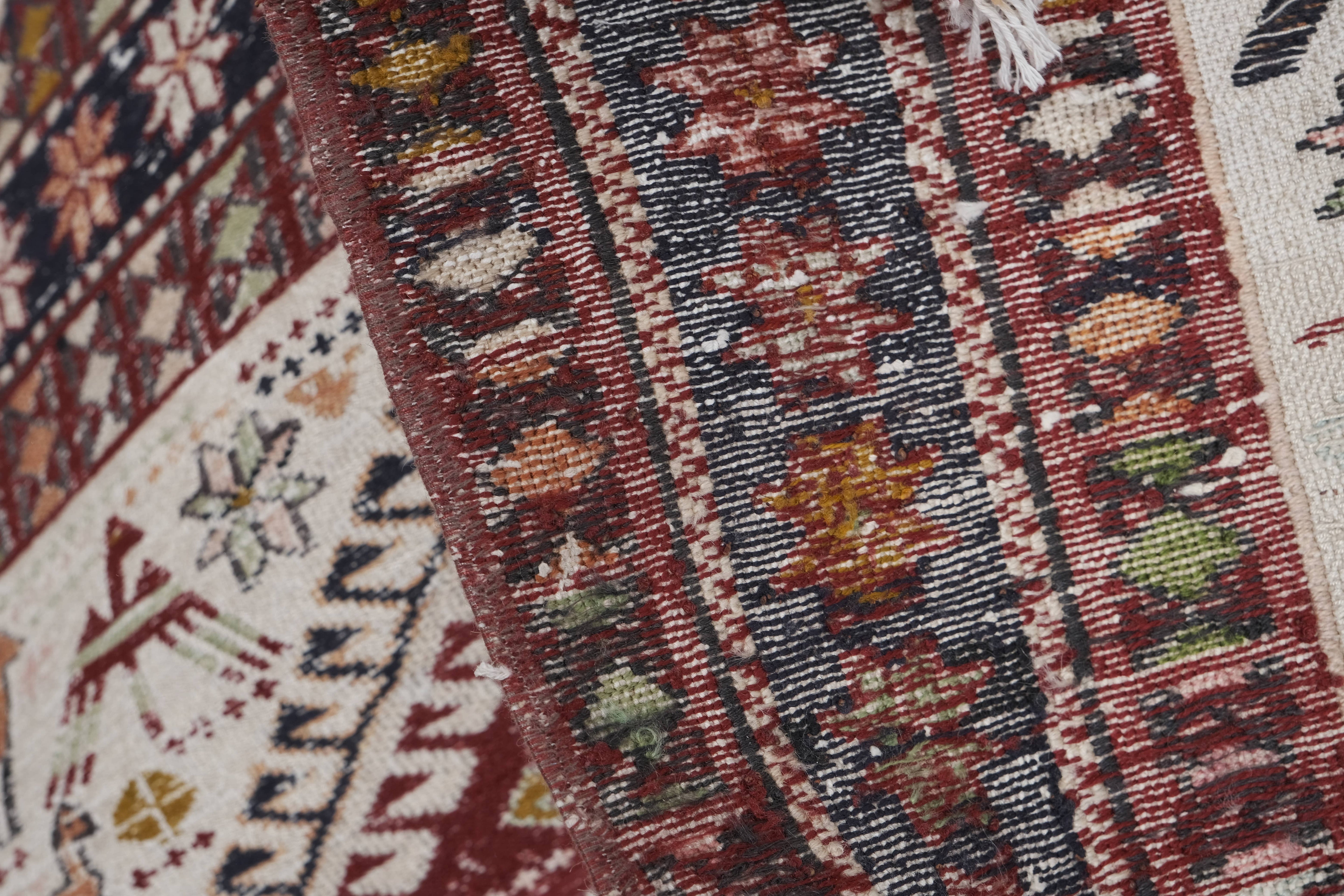Vintage Turkish Soumac Kilim Rug 3'6'' x 6'1''