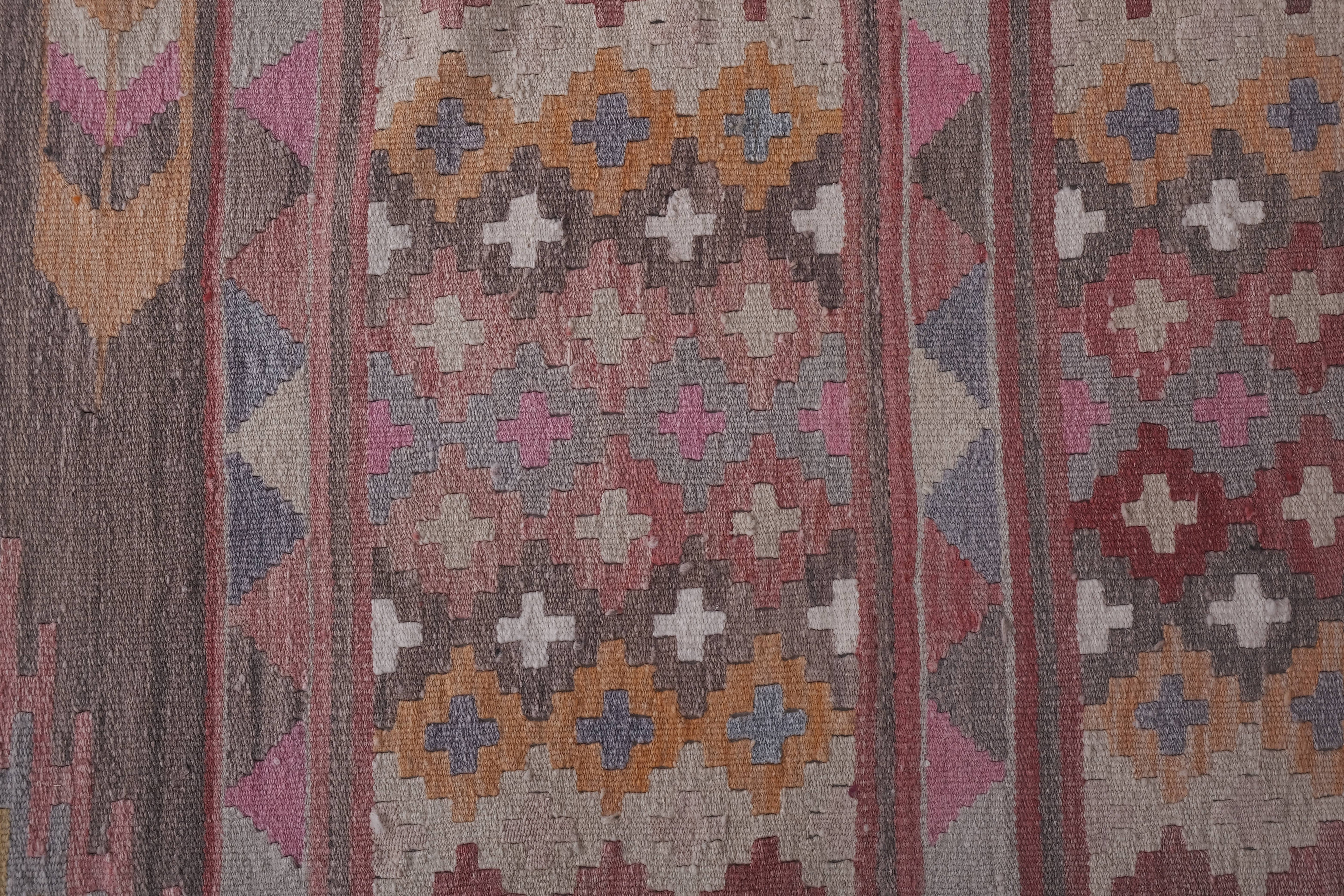 Vintage Turkish Kilim Runner 2'4'' x 23'4''