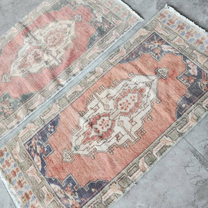Vintage Turkish Yastik Rugs Set of 2 | 17'' x 36''