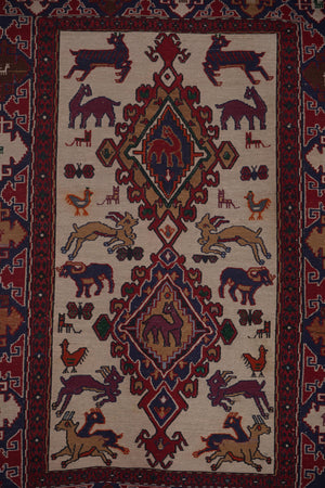 Vintage Soumac Kilim Rug 3'5'' x 4'7''