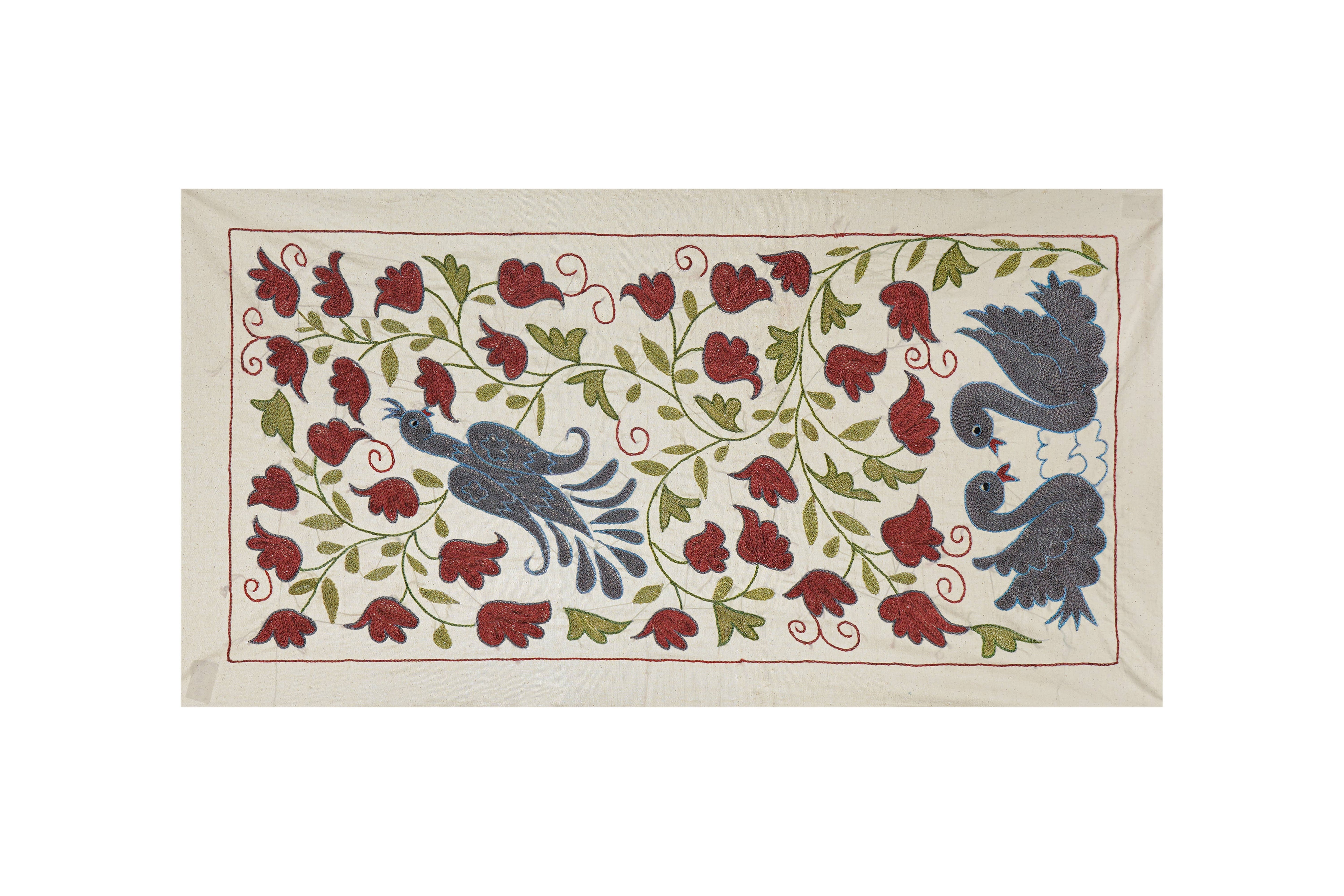 Swan Suzani Wall Hanging & Tablecloth | 20'' x 36''