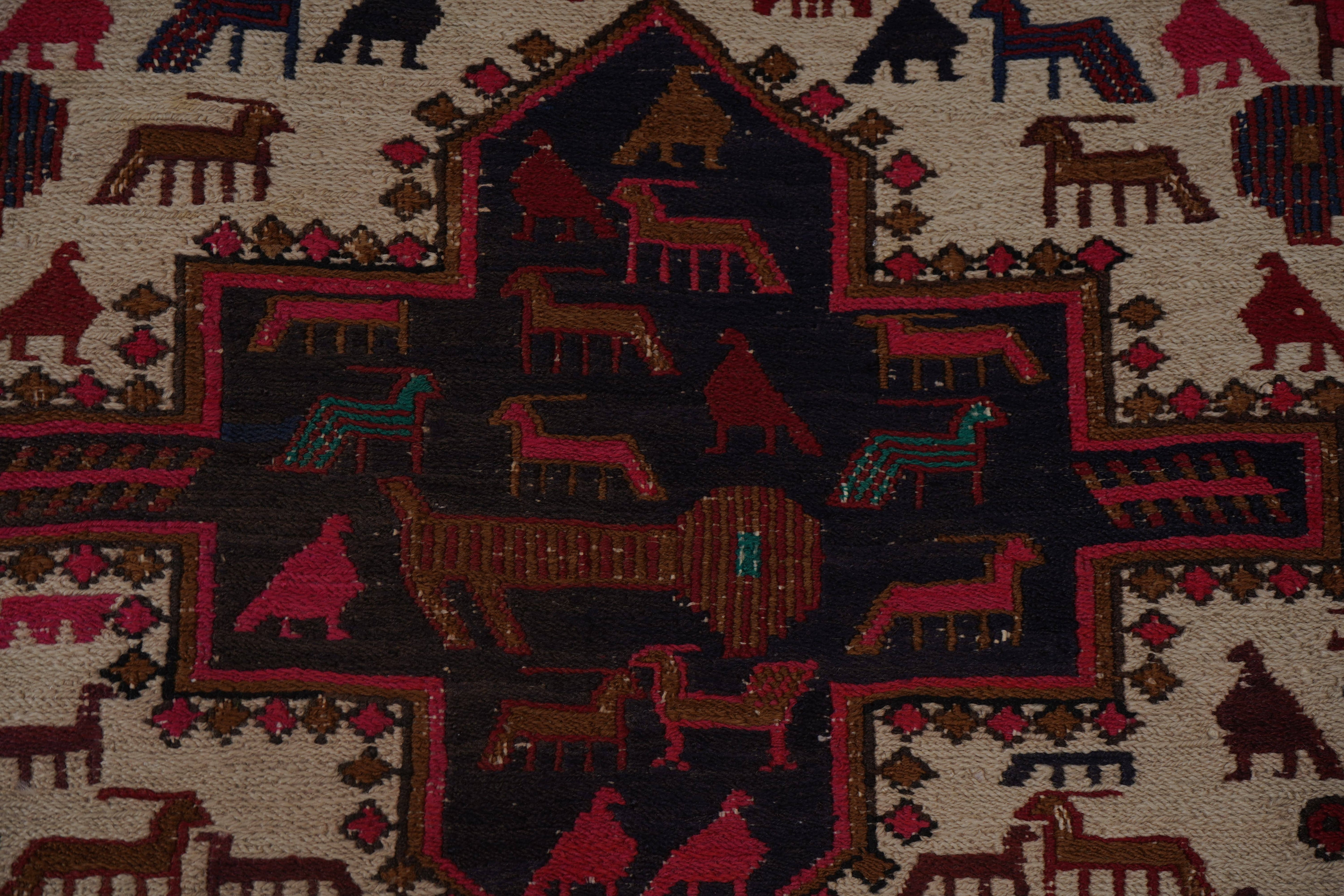 Vintage Soumac Kilim Rug 3'5'' x 4'7''