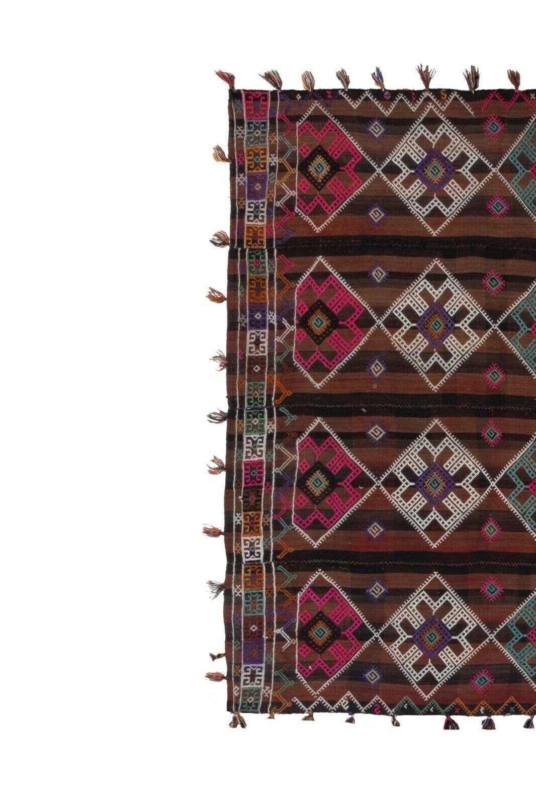 Vintage Turkish Kilim Rug 5'4'' x 10'7''
