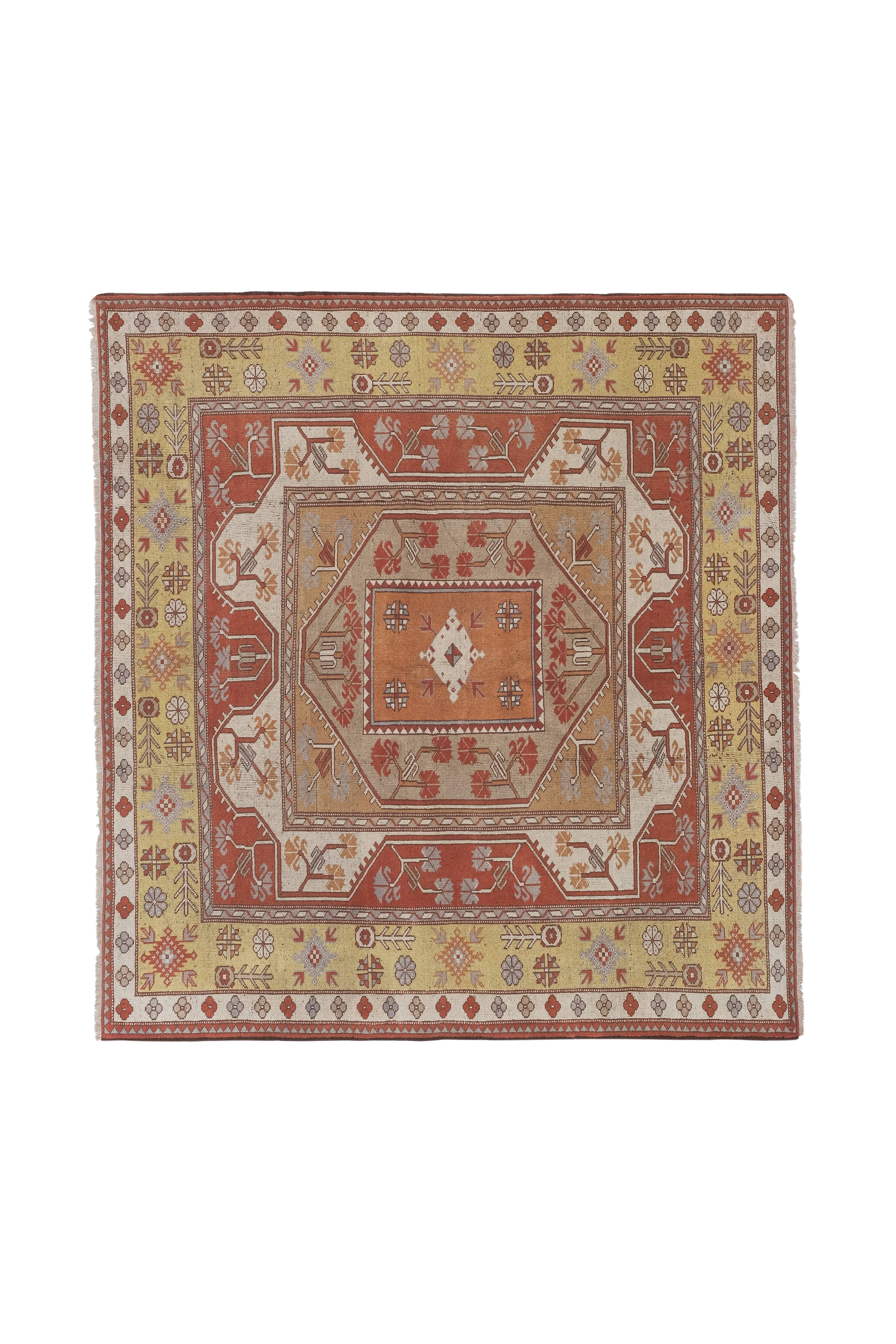Vintage Milas Oushak Rug 6'2'' x 6'6''