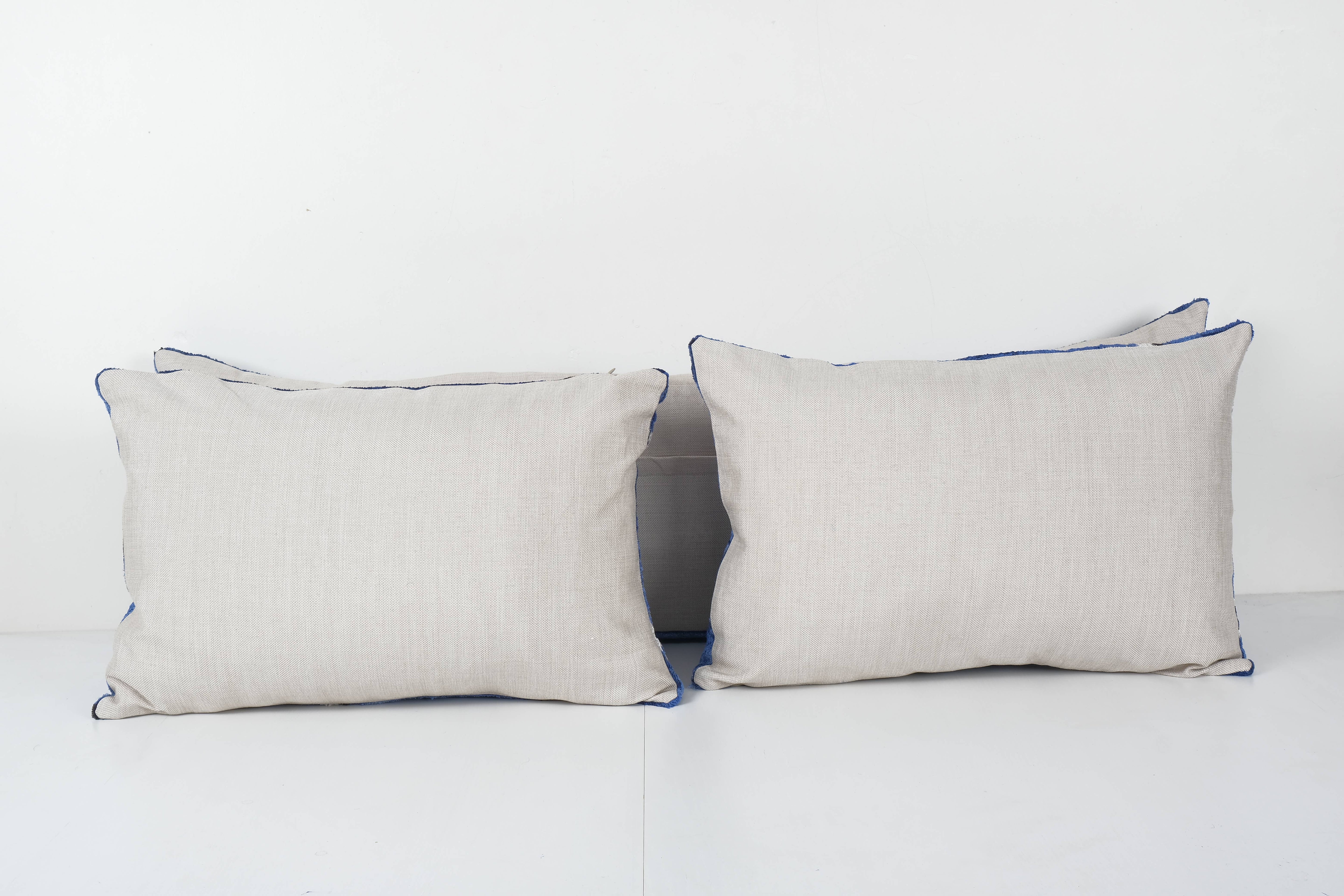 Silk Ikat Velvet Pillow Cover Set of 3 | 16'' x 46''