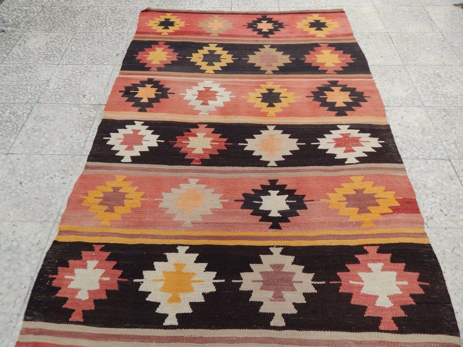 Vintage Turkish Kilim Runner 4'2'' x 9'4''