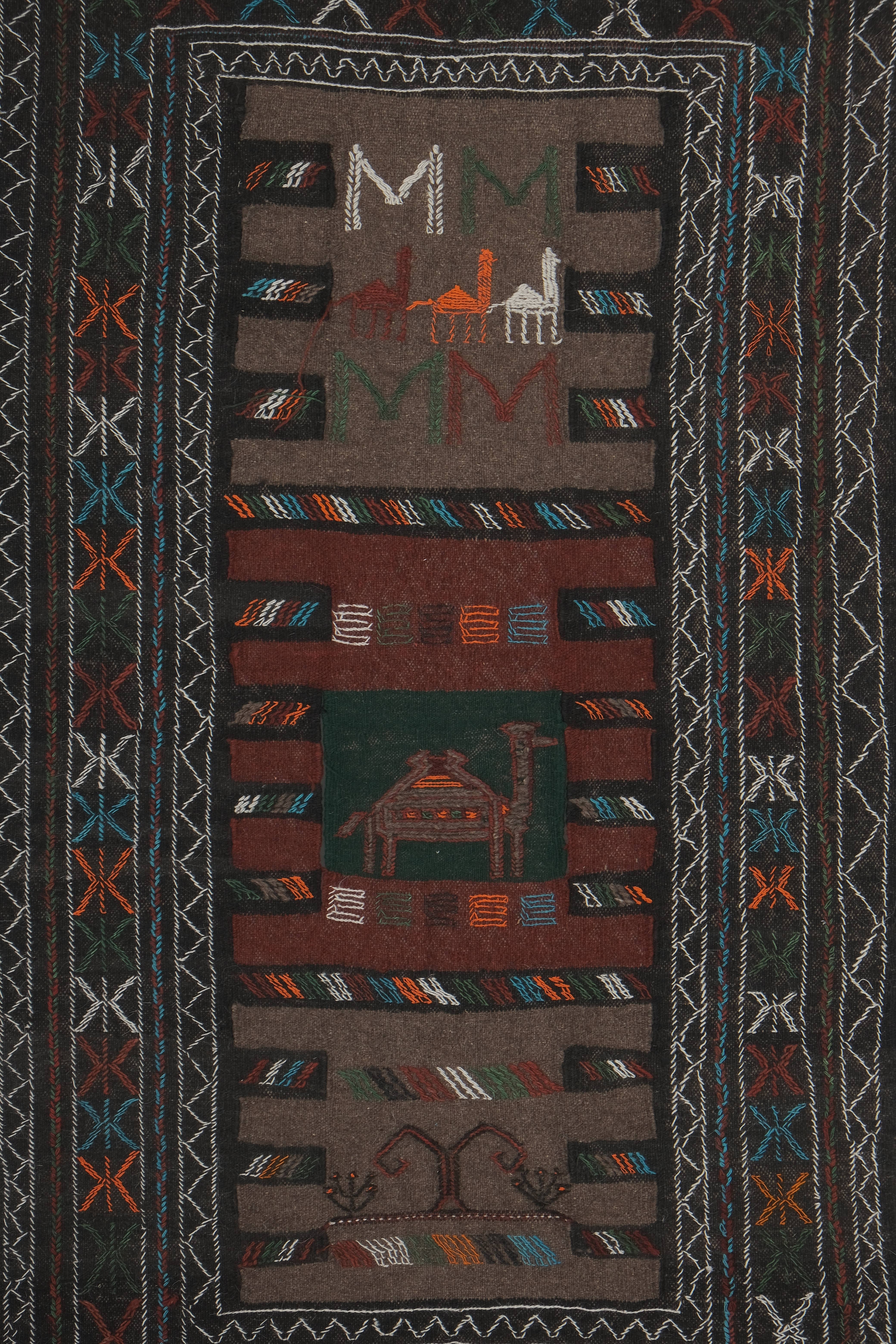 Vintage Turkish Soumac Kilim Rug 3'8'' x 6'3''