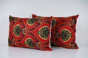 Uzbek Roller Printed Pillow Cover Set of 2 | 15'' x 22''