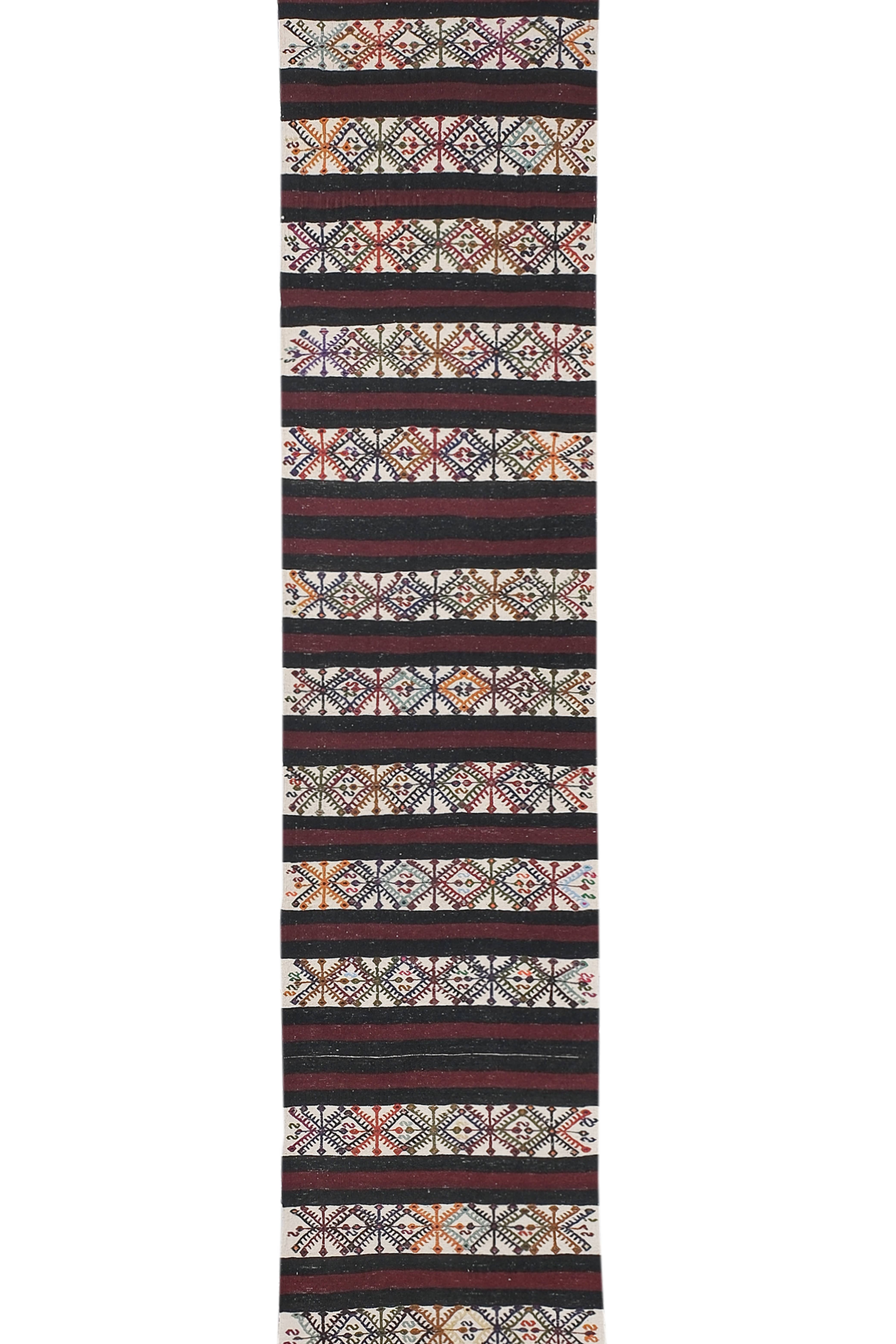 Vintage Turkish Kilim Runner 2'2'' x 15'2''