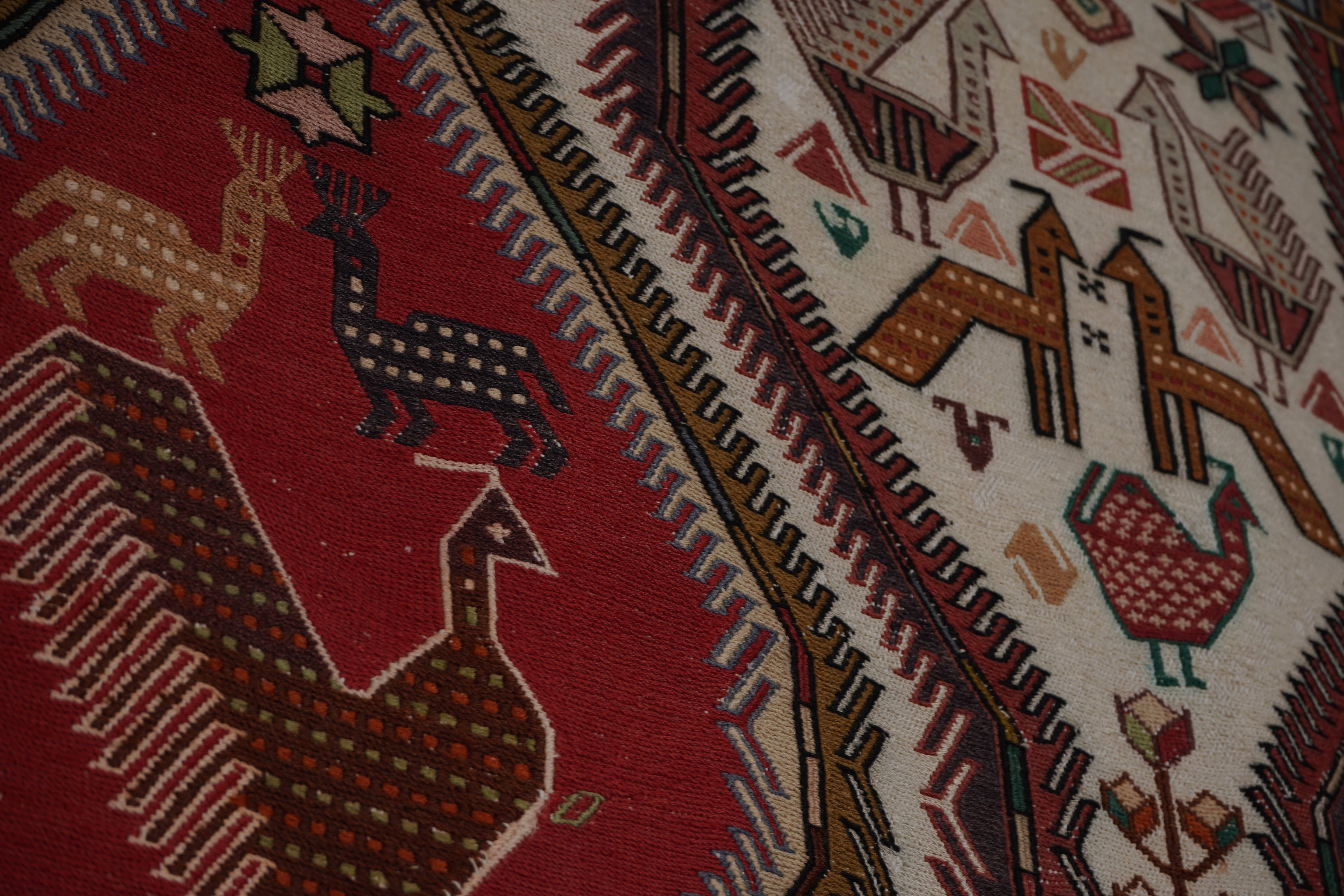 Vintage Turkish Soumac Kilim Rug 6'2'' x 9'5''