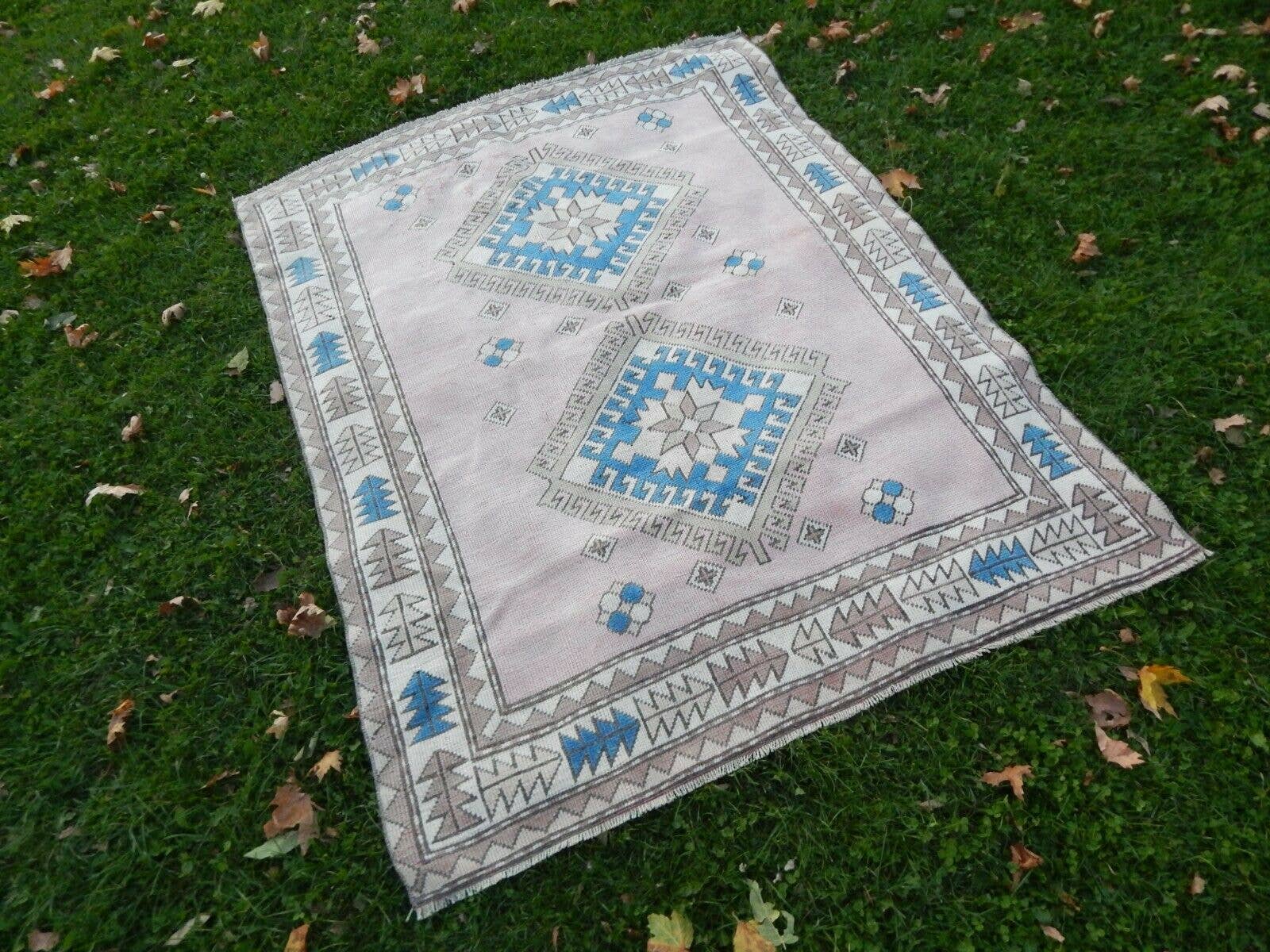 Vintage Turkish Kars Oushak Rug 5'1'' x 6'3''
