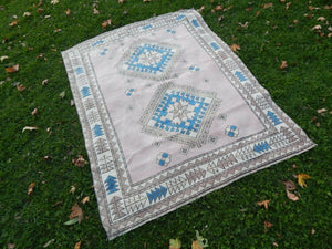 Vintage Turkish Kars Oushak Rug 5'1'' x 6'3''