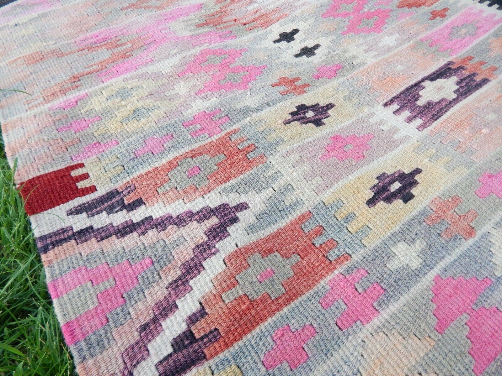 Vintage Turkish Kilim Runner 2'7'' x 10'7''