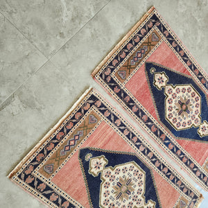 Vintage Oushak Yastik Rugs Set of 2 | 22'' x 41''