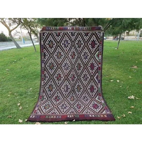 Vintage Turkish Kilim Rug 5'3'' x 8'6''