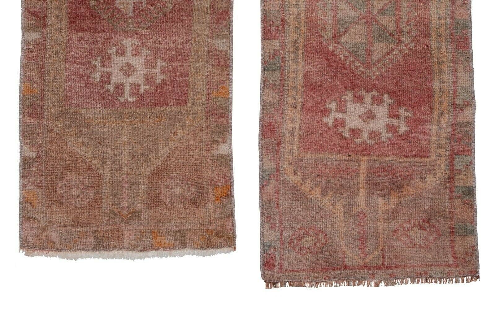 Vintage Turkish Yastik Rugs Set of 2 | 17'' x 40''