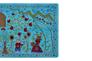 Hand-Embroidered Suzani Wall Hanging & Bedspread 3'5'' x 6'3''