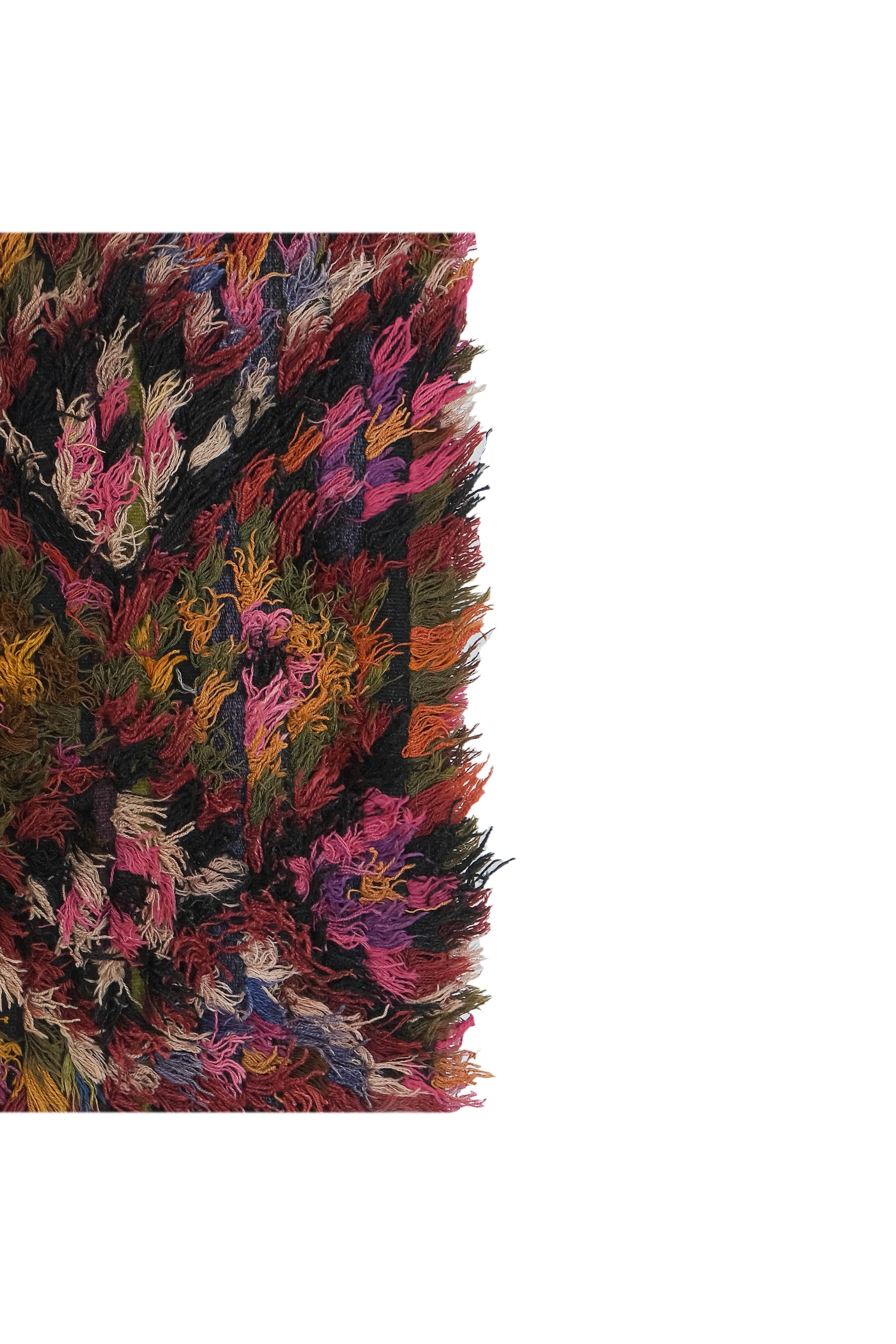 Vintage Turkish Shaggy Rug 3'1'' x 5'10''