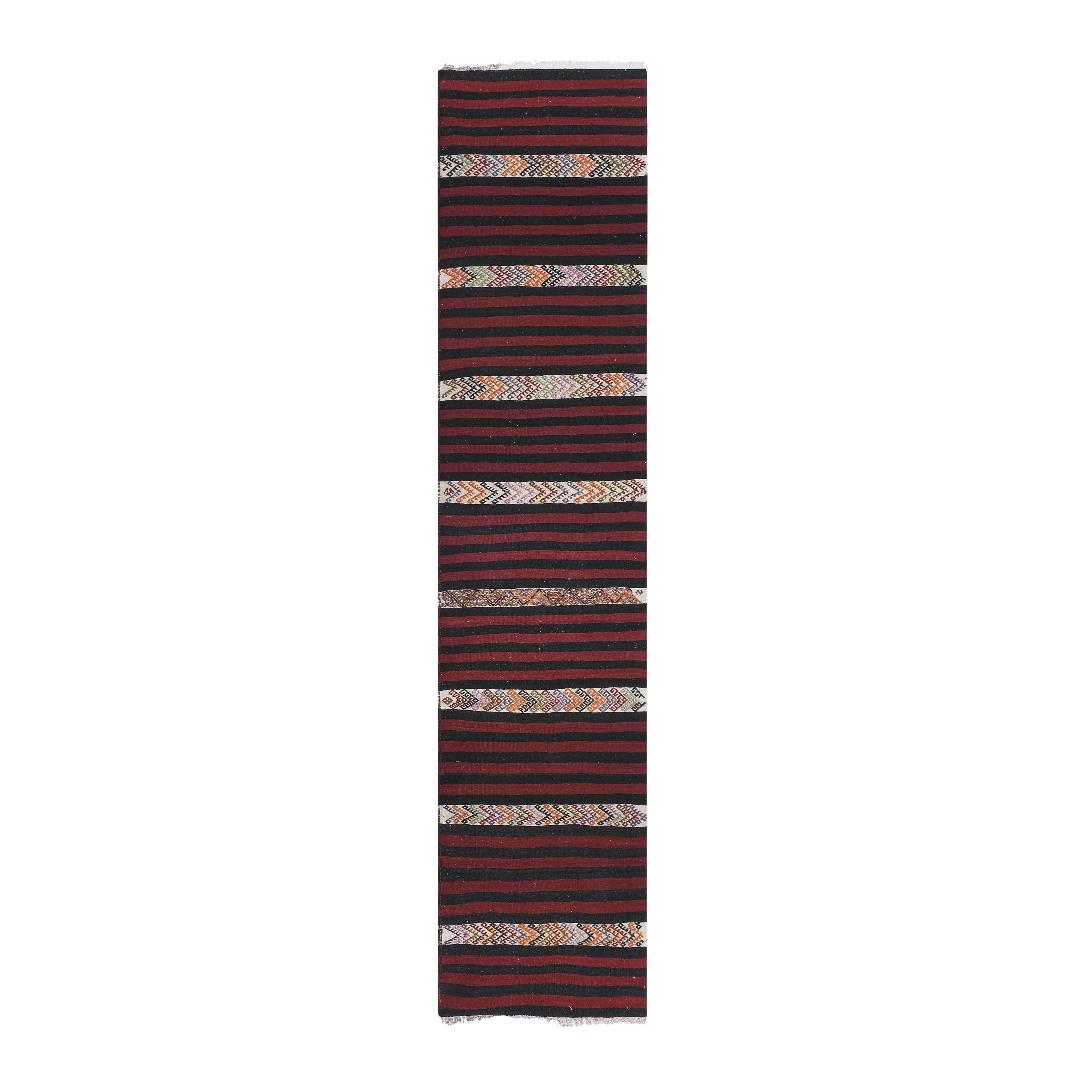 Vintage Turkish Kilim Runner 2'3'' x 10'2''