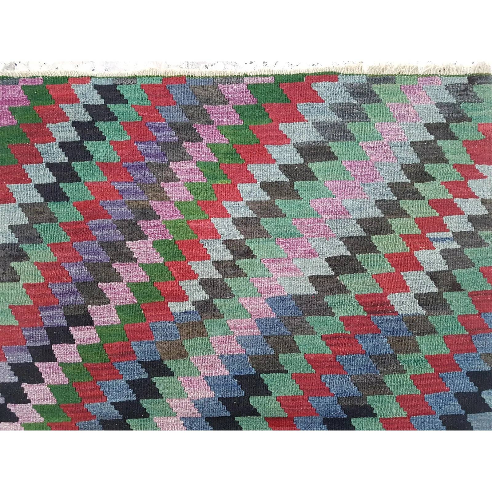 Vintage Turkish Kilim Rug 34'' x 43''