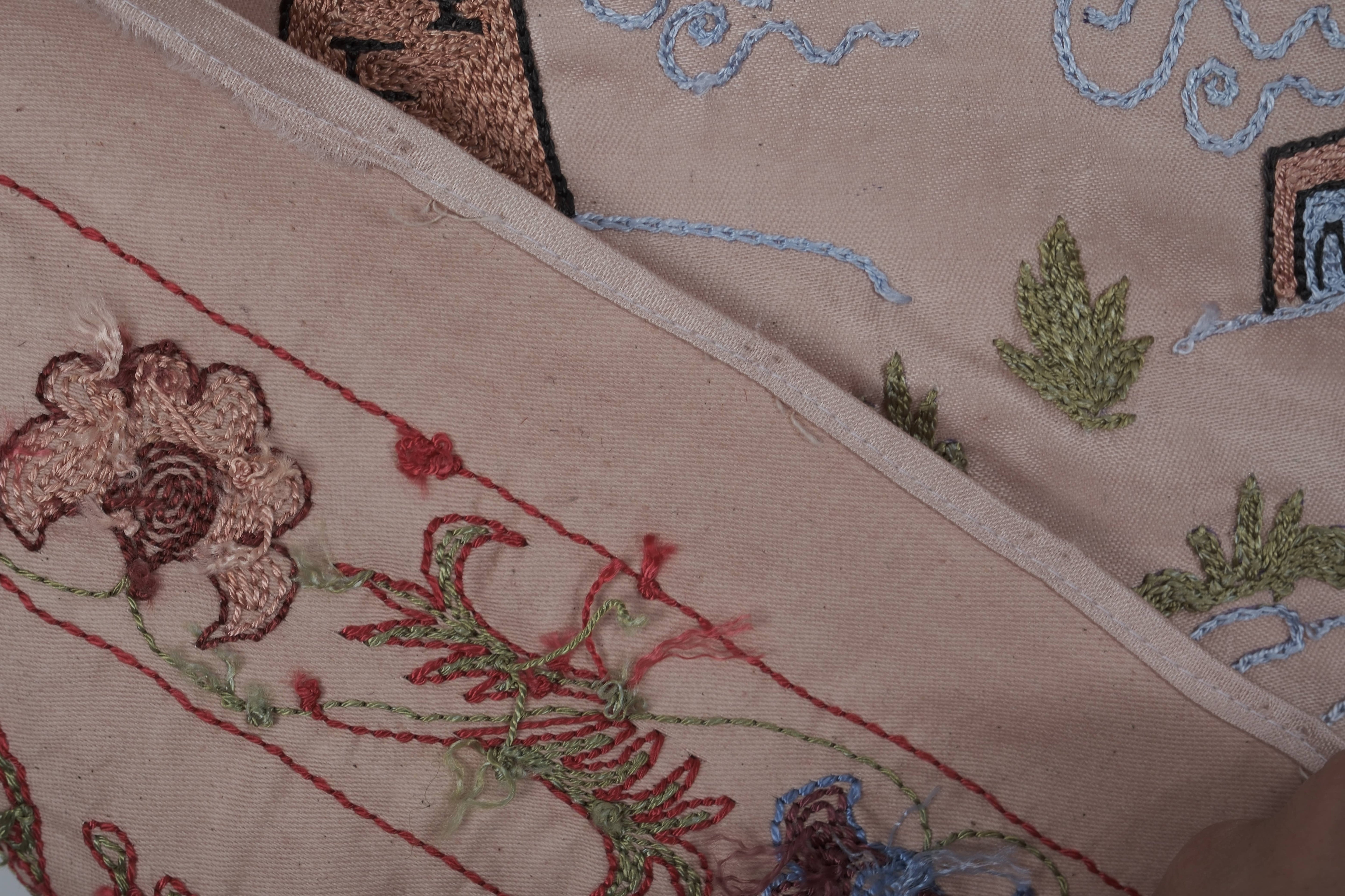 Silk Suzani Wall Hanging & Bedspread 1'8'' x 6'3''