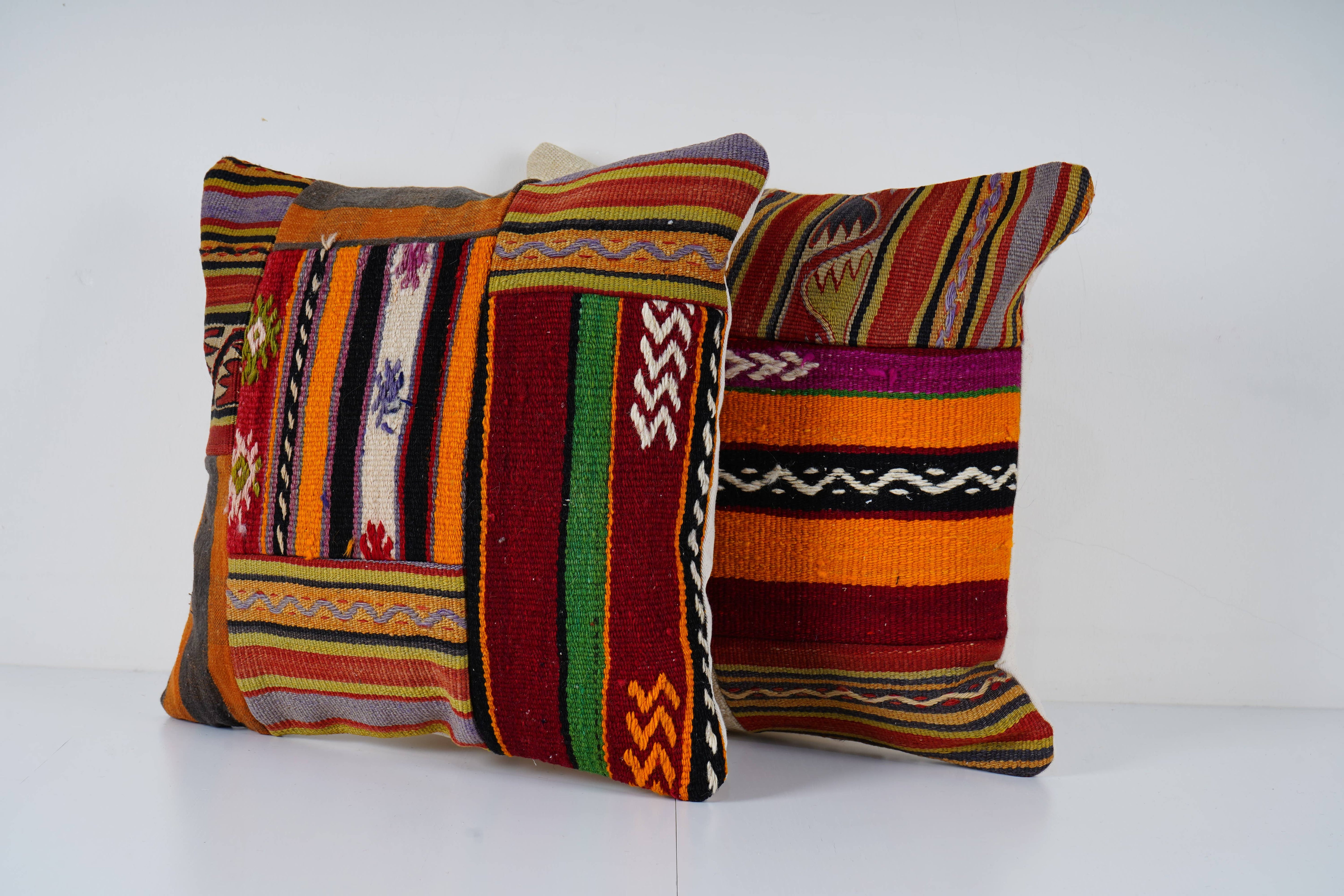 Kilim Patchwork Pillow Cover Set of 2 | 20'' x 20''