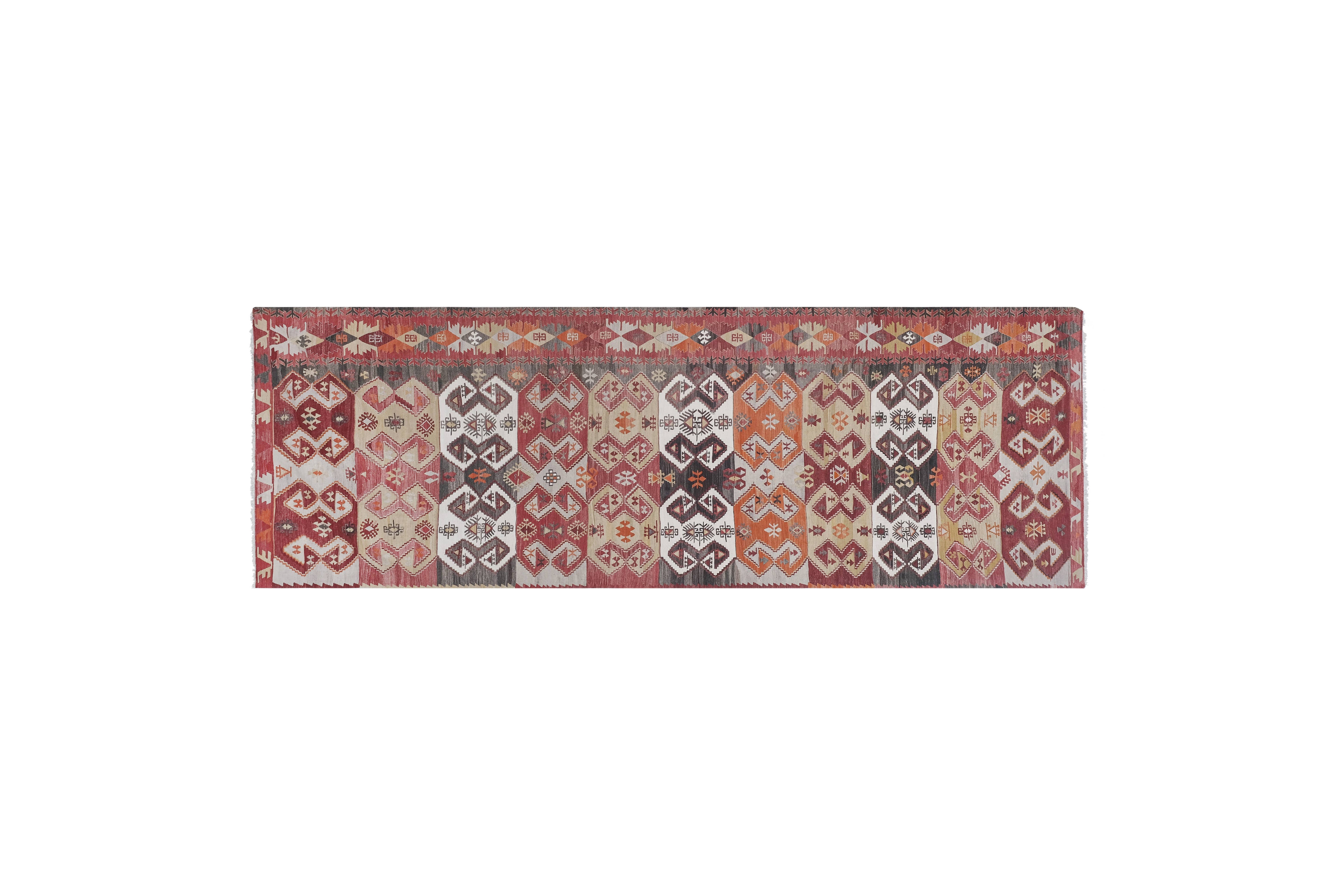 Vintage Turkish Kilim Rug 4'11'' x 14'5''