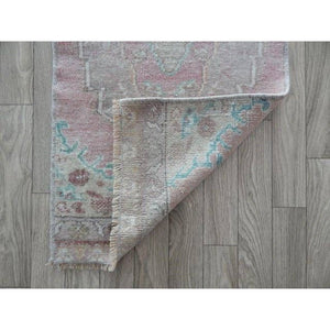 Vintage Oushak Rug 17'' x 37''