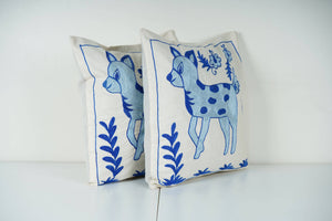 Deer Suzani Pillow Cover Set of 2 | 18'' x 18''