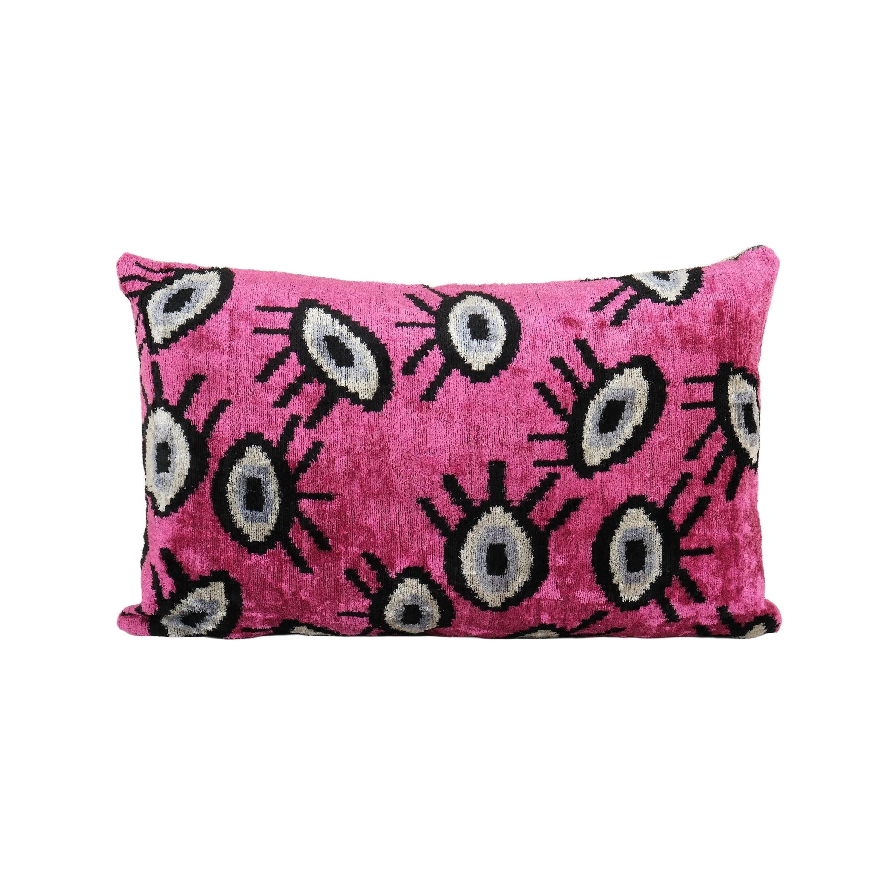Silk Ikat Velvet Pillow Cover | 16'' x 22''