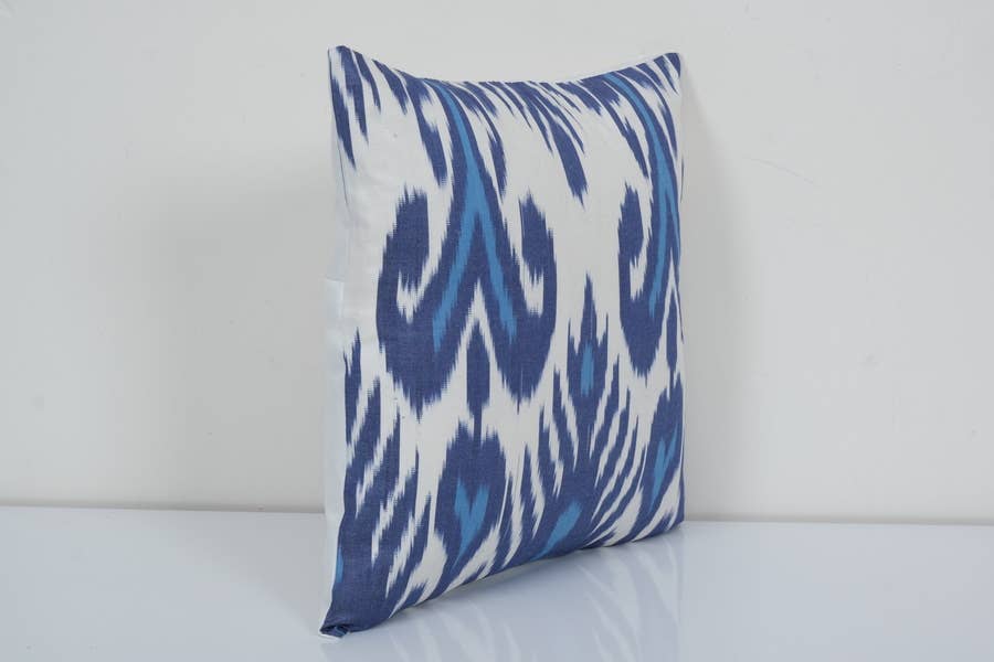 Silk Ikat Velvet Pillow Cover | 14'' x 14''