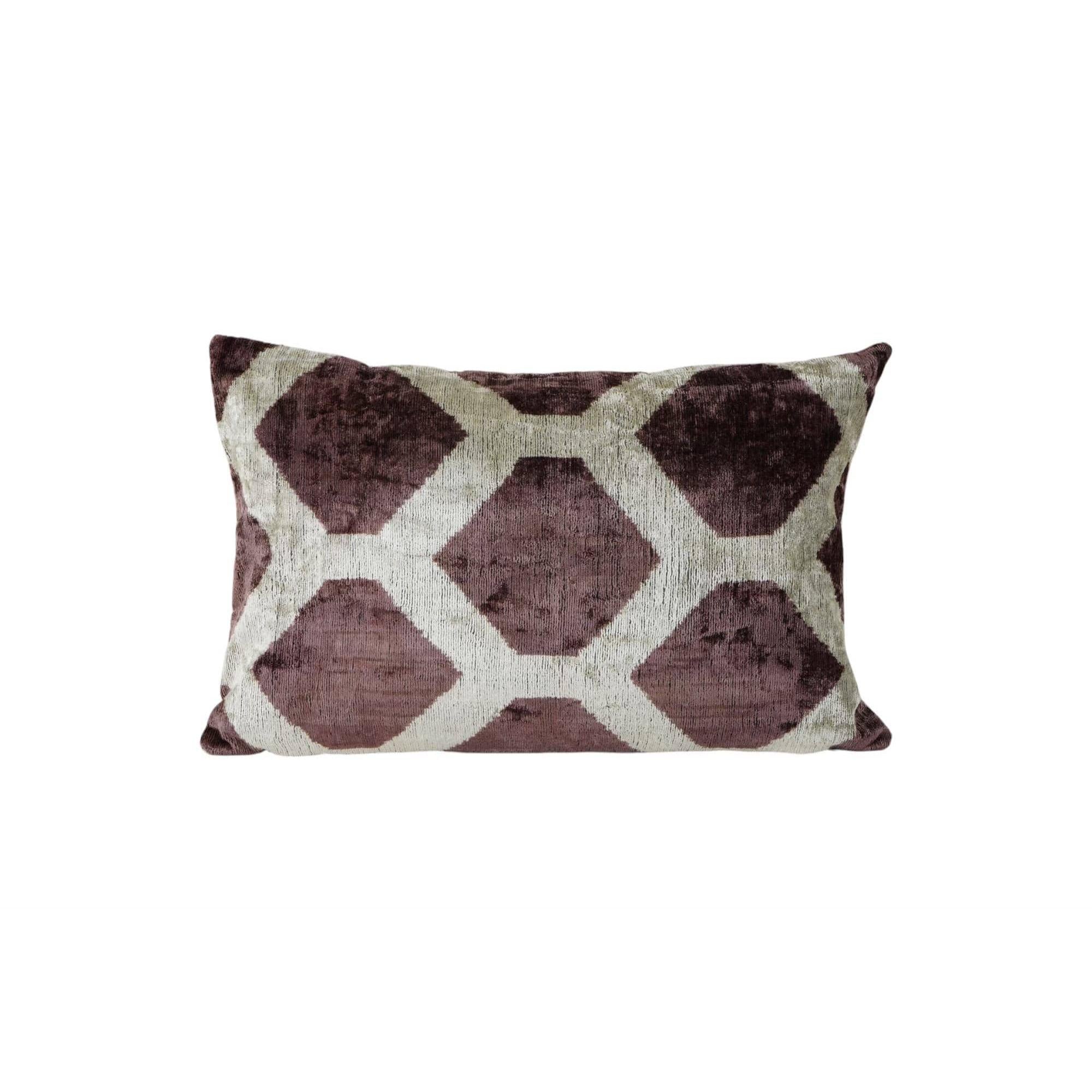 Silk Ikat Velvet Pillow Cover | 16'' x 24''