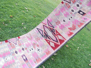 Vintage Turkish Kilim Runner 2'7'' x 10'7''