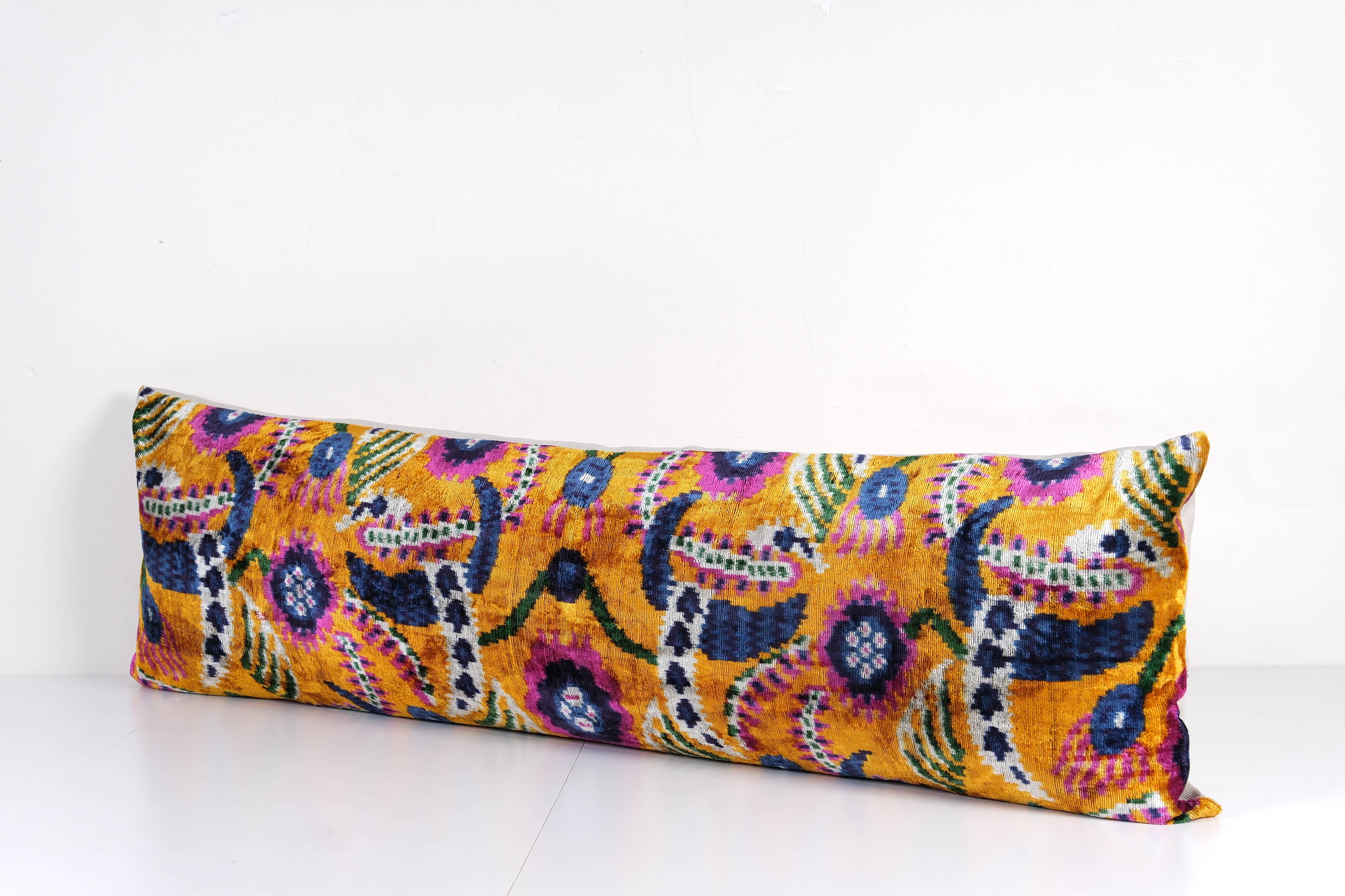Silk Ikat Velvet Pillow Cover | 16'' x 50''