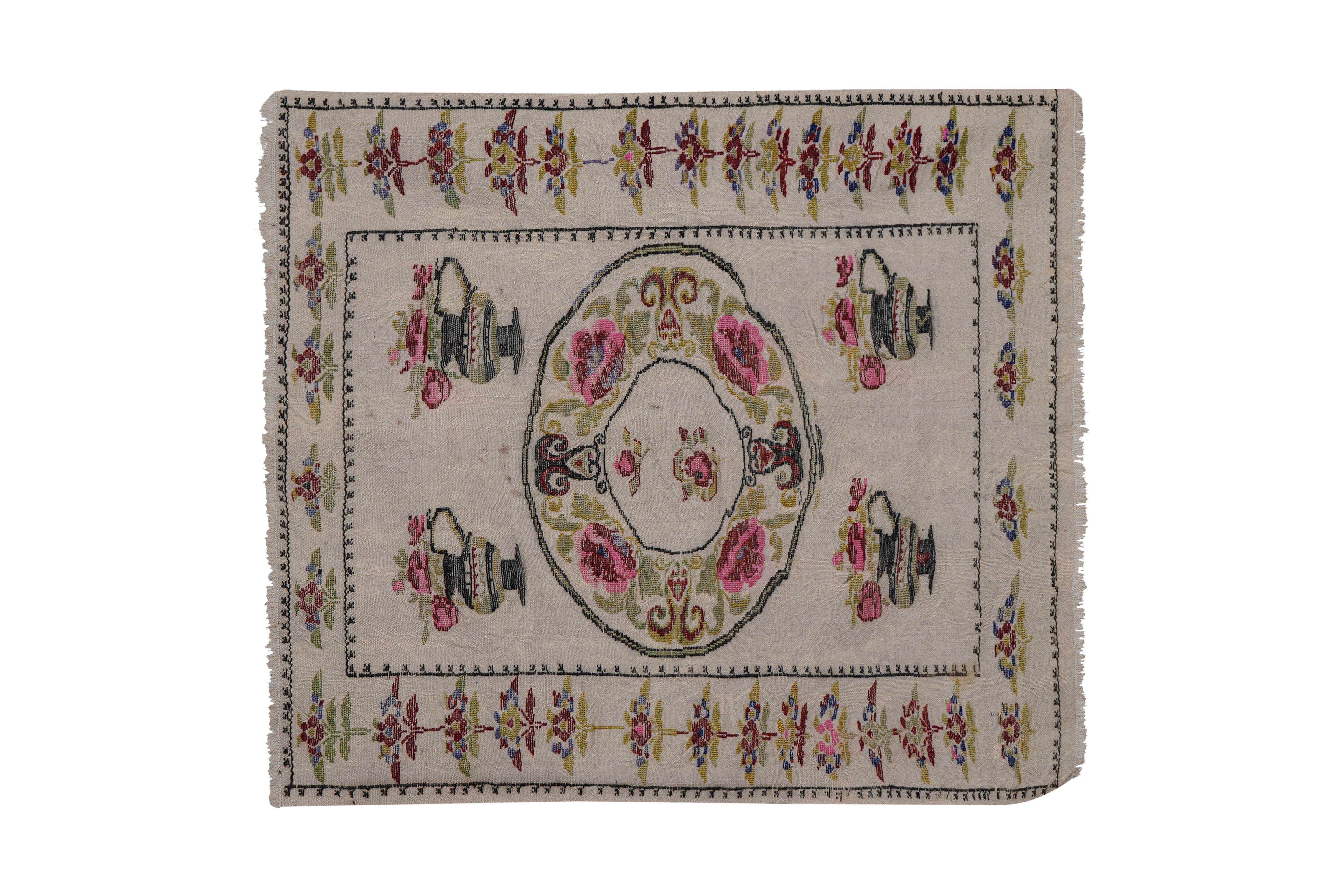 Vintage Turkish Kilim Rug 33'' x 40''