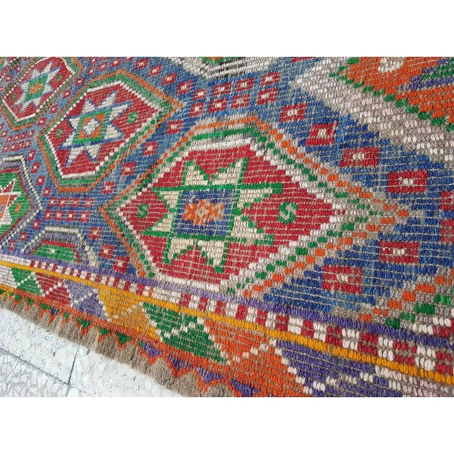 Vintage Turkish Kilim Rug 6'1'' x 7'5''