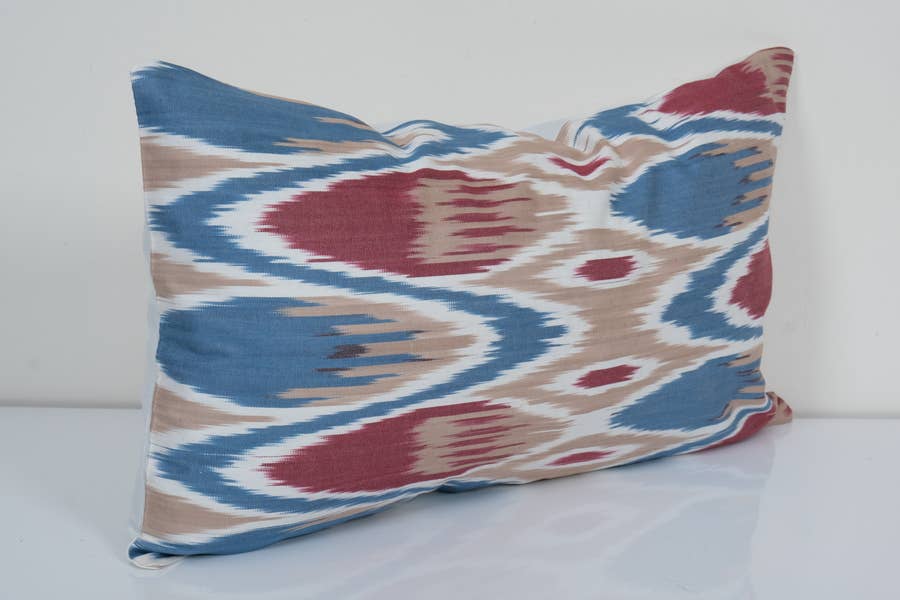 Silk Ikat Velvet Pillow Cover | 12'' x 22''