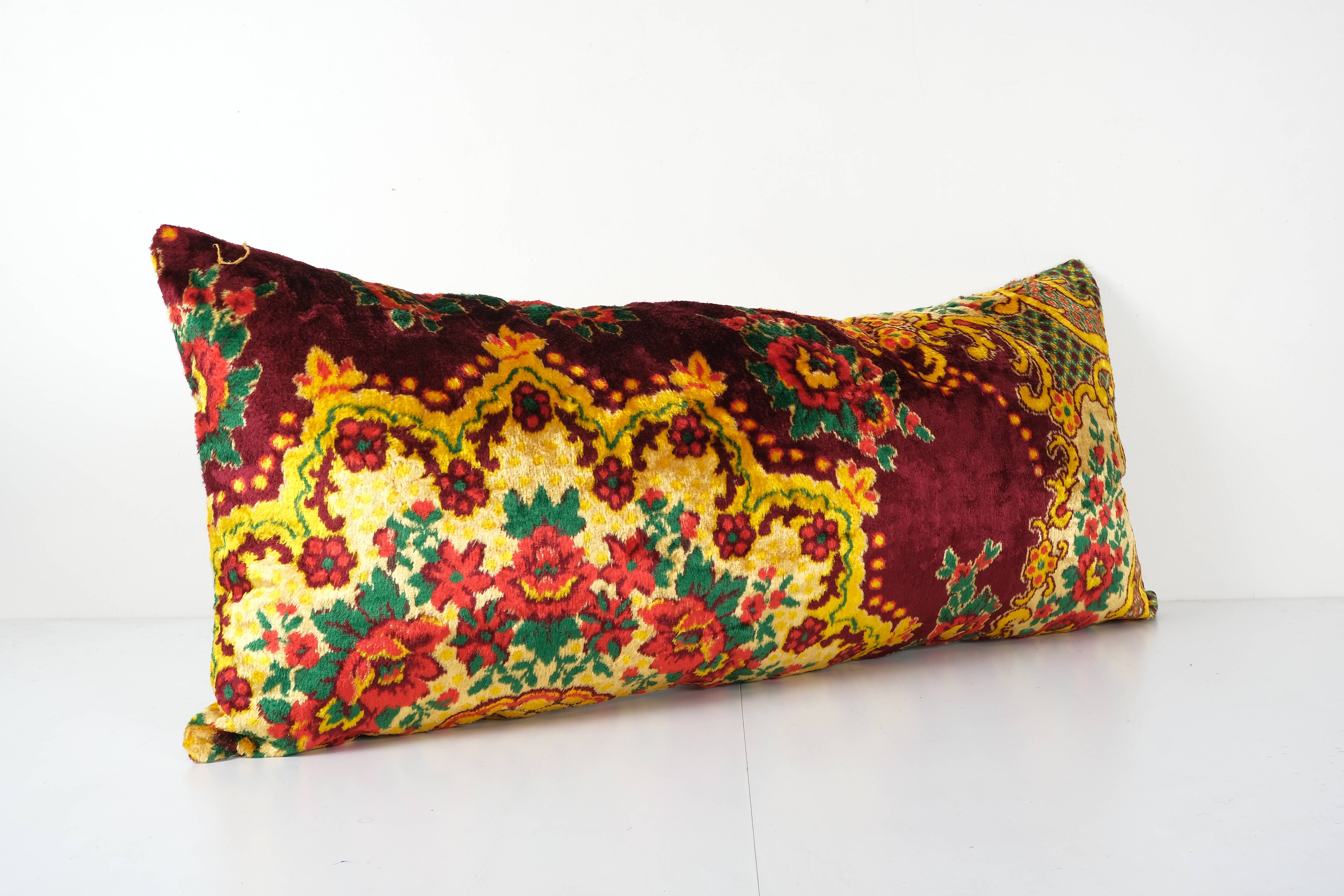Silk Ikat Velvet Pillow Cover | 18'' x 40''